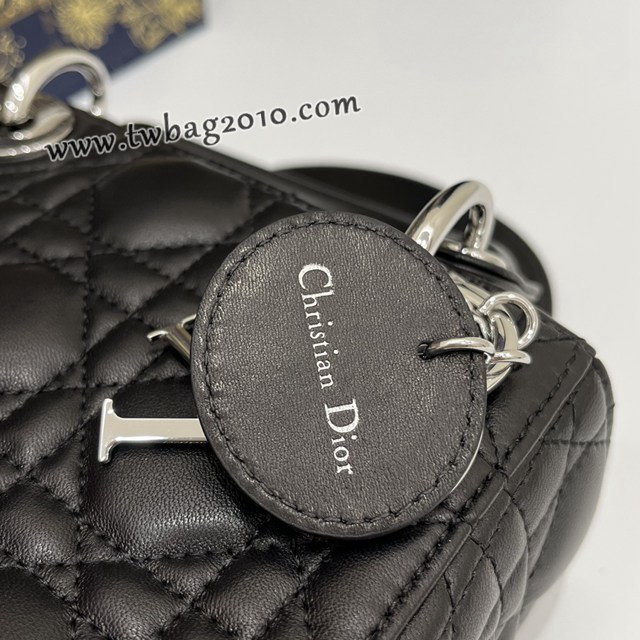 Dior专柜新款Lady女包迪奥高仿原单经典黑银Classic Lady戴妃包三格手提女包 djfk1425